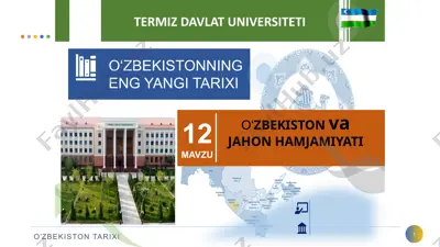 o‘zbekiston va jahon hamjamiyati — PPTX