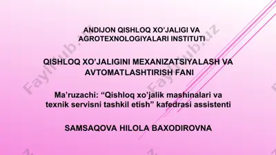 agregatlarni ishlatishda energiya va yoqilg'i sarfi — PPT