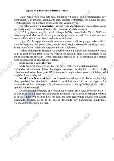 jigardan nukleoproteidlarni ajratish — DOCX