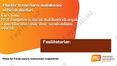 pisa kompetensiyalarini shakllantirish orqali o'quvchilarning tabiiy-ilmiy savodxonligini oshirish — PDF