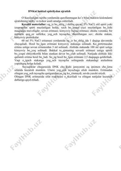 dnkni bukkal epiteliydan ajratish — DOCX