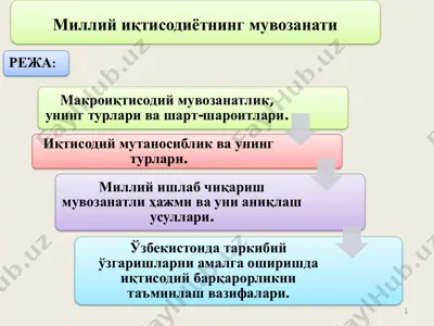 milliy iqtisodiyotning muvozanati — PDF