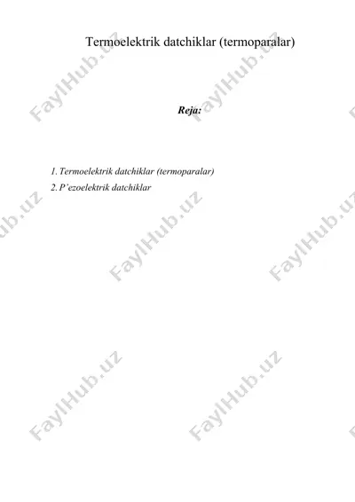 тermoelektrik datchiklar (termoparalar) — DOCX