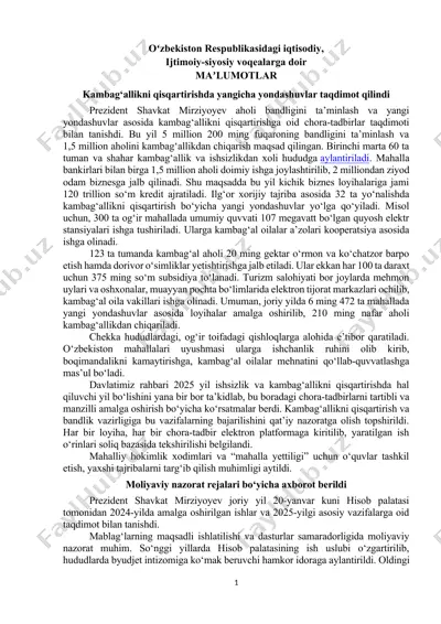 kambag‘allikni qisqartirishda yangicha yondashuvlar — DOCX