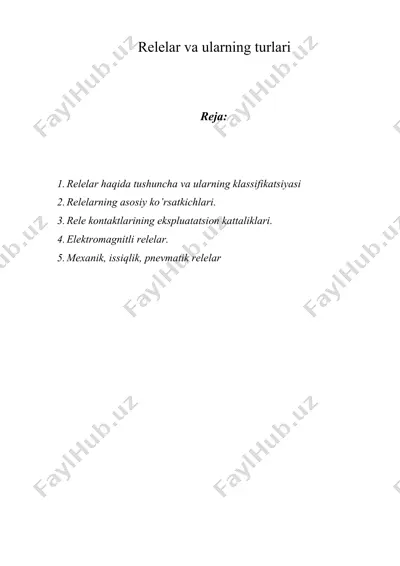rеlеlаr va ulаrning turlаri — DOCX
