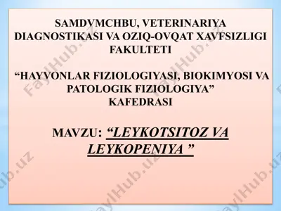 leykotsitoz va leykopeniya — PPTX