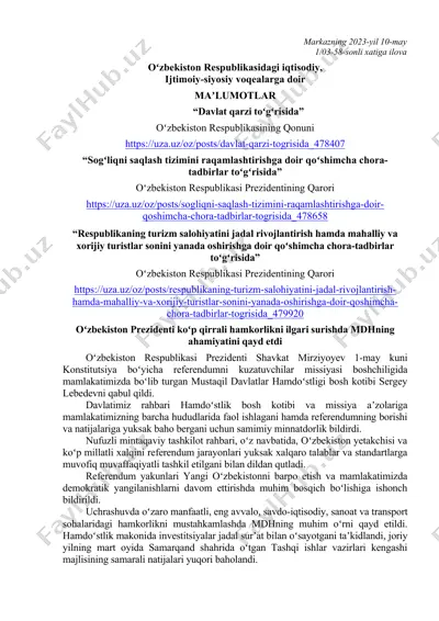 iqtisodiy va ijtimoiy-siyosiy voqealarga doir ma'lumotlar — DOCX