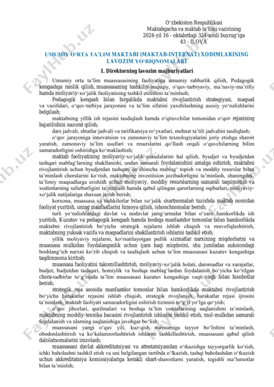umumiy orta taʼlim muassasasining direktorining lavozim yorqinomasi — PDF