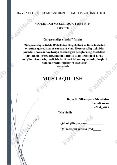 davlat soliq qo‘mitasi huzuridagi fiskal instituti — DOCX