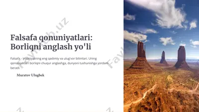 falsafa qonuniyatlari: borliqni anglash yo'li — PDF
