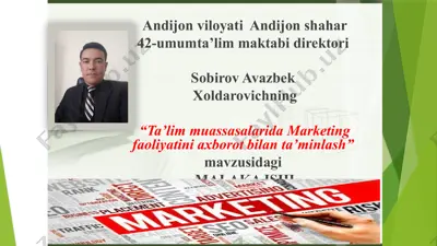 "ta'lim muassasalarida marketing faoliyatini axborot bilan ta'minlash" mavzusidagi malaka ishi — PPTX