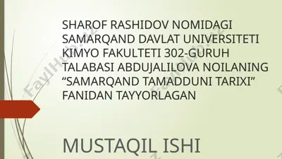 samarqand me’moriy yodgorligi tarixi “shohi zinda” — PPTX