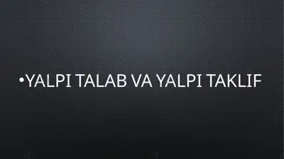 yalpi talab va yalpi taklif — PPTX