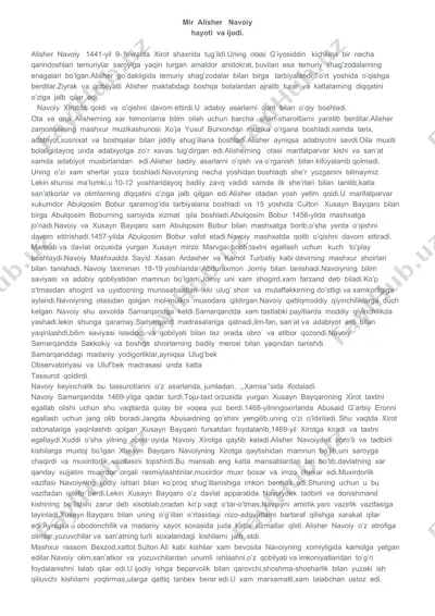 alisher navoiy hayoti va ijodi — DOCX