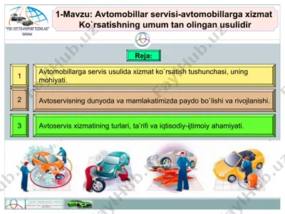 avtomobillar servisi-avtomobillarga xizmat — PPT