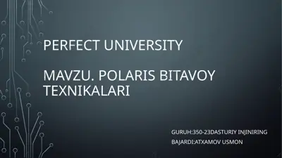 polaris bitavoy texnikalari — PPTX