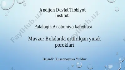 bolalarda orttirilgan yurak poroklari — PDF