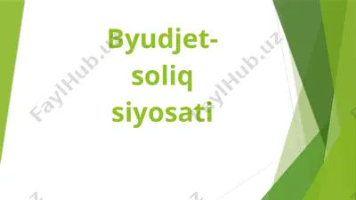byudjet-soliq siyosati — PPTX