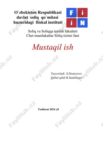 o‘zbekiston respublikasi davlat soliq qo‘mitasi fiiskal instituti — DOCX