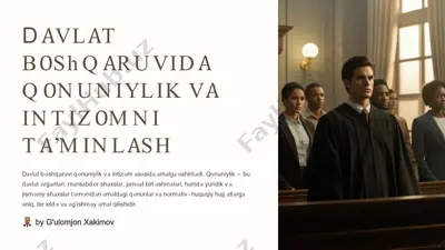 davlat boshqaruvi qonuniylik — PDF