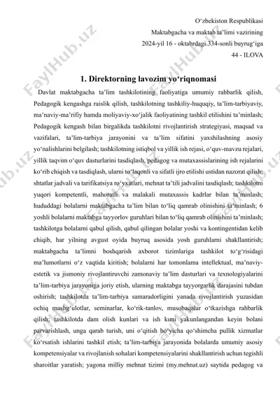 direktorning lavozim yoʻriqnomasi — DOCX
