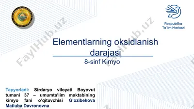 elementlarning oksidlanish darajasi — PPT