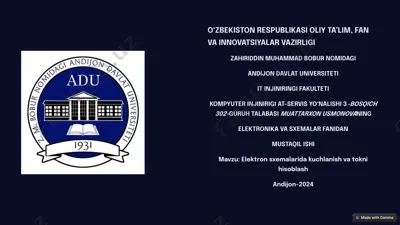 elektr zanjirlar tahlili — PPTX