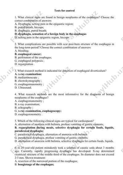 clinical signs and complications of esophageal neoplasms — DOCX