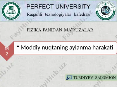 aylanma harakatining kinematikasi — PPTX