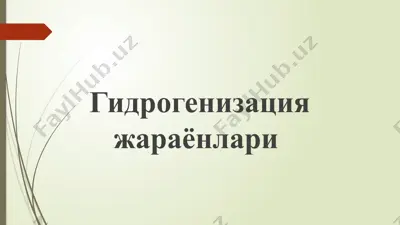 гидрогенизация жараёнлари — PPTX