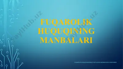 fuqarolik huquqining manbalari — PPTX