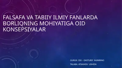 falsafaning mohiyati — PPTX