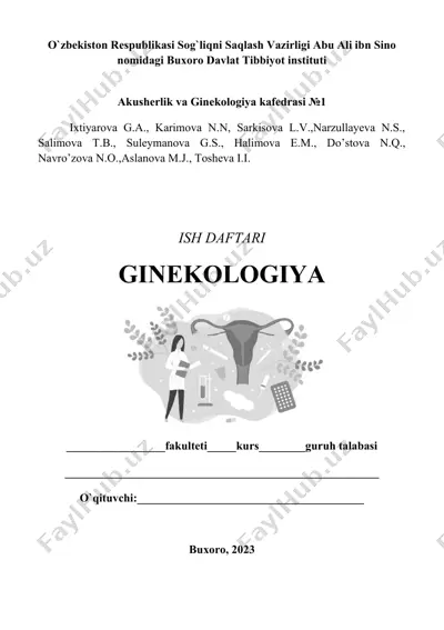 ginekologiya ish daftari — DOCX