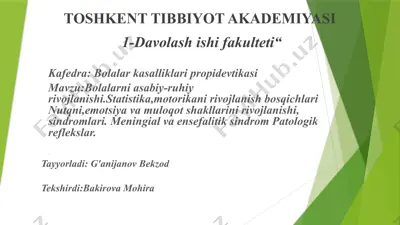 bolalarni asabiy-ruhiy rivojlanishi — PPTX