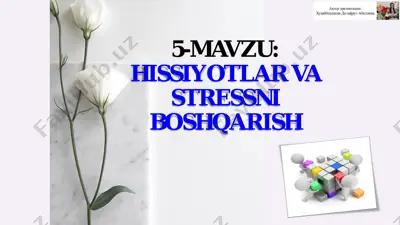 hissiyotlar va stressni boshqarish — PDF