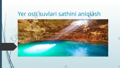 yer osti suvlari sathini aniqlash — PPTX