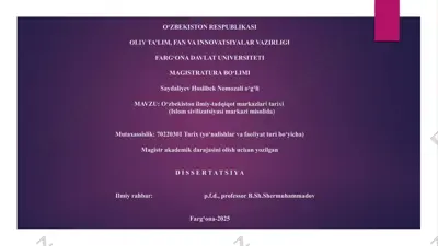 o‘zbekiston ilmiy-tadqiqot markazlari tarixi — PPTX