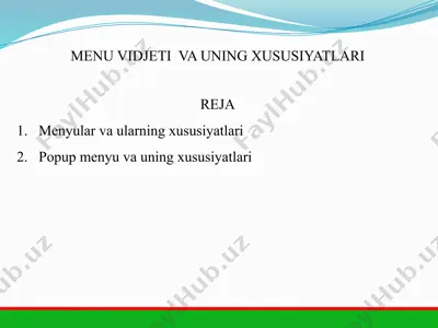 menu vidjeti — PPTX