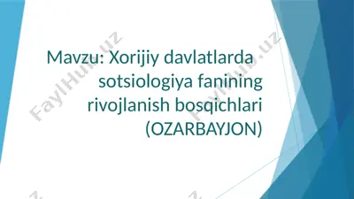ozarbayjonda sotsiologiya — PPTX