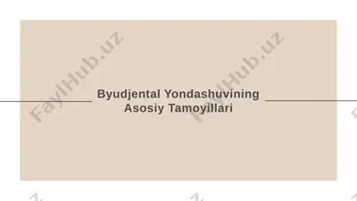 byudjental yondashuvining asosiy tamoyillari — PPTX