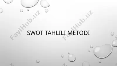 swot tahlili metodi — PPTX