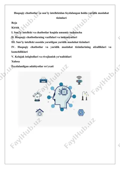 huquqiy chatbotlar va sun’iy intellektdan foydalangan holda yuridik maslahat tizimlari — DOCX