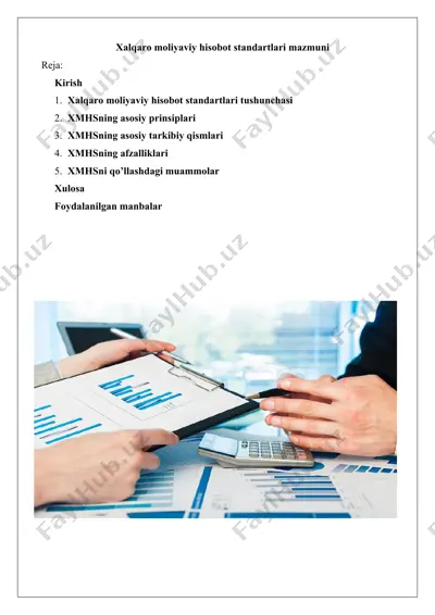 xalqaro moliyaviy hisobot standartlari mazmuni — DOCX
