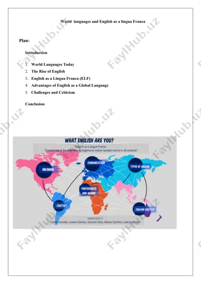 world languages and english as a lingua franca — DOCX