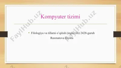 kompyuter tizimi — PPTX