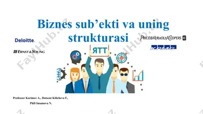 biznes sub’ekti va uning strukturasi — PPTX