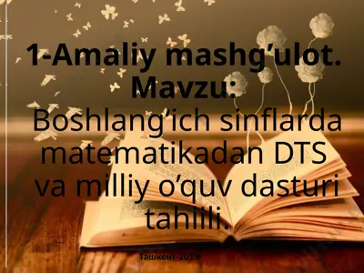 boshlang‘ich sinflarda matematikadan dts va milliy o‘quv dasturi tahlili — PPTX