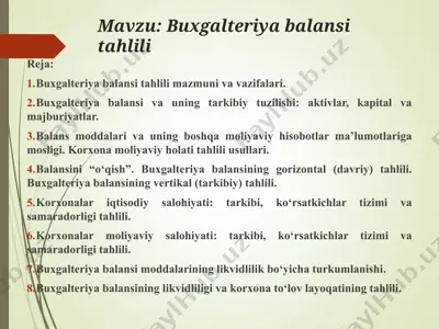 buxgalteriya balansi tahlili — PPT