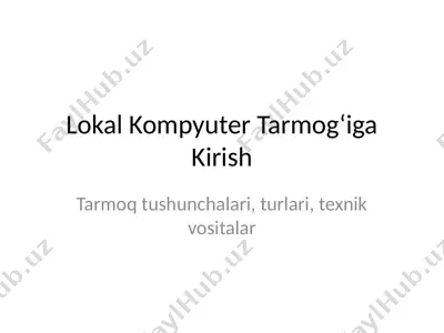 lokal kompyuter tarmog‘iga kirish — PPTX