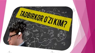 kichik biznes va tadbirkorlik tushunchalari — PPTX